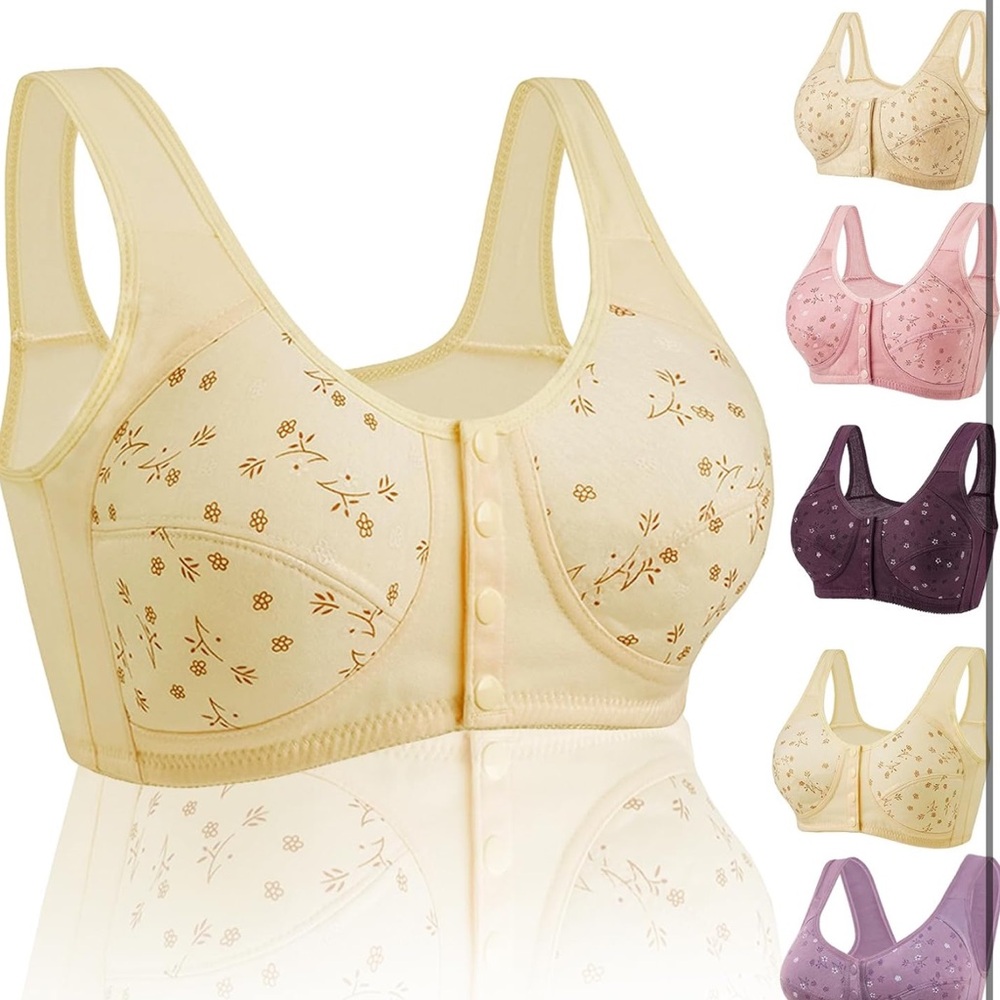 Floral Front-Closure Bras - Multi-Color Set (7 Pack)